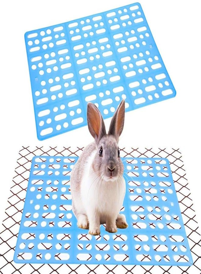 Qpets® 2Pcs Rabbit Cage Mat Hollow Mat For Rabbit Cage 9.8 By 13.5 Inches,Small Pet Plastic With 8Pcs Fixed Clip,Dry For Guinea Pig Hamster - Image 1